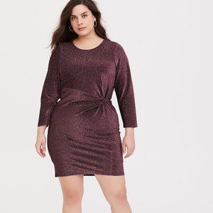 Rose Gold Glitter Knotted Shift Dress TORRID Size 5